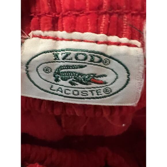Vintage Baby's Izod Lacoste 18 Months Red Corduroy Pants W/ Suspenders 80s Vtg - Picture 6 of 8